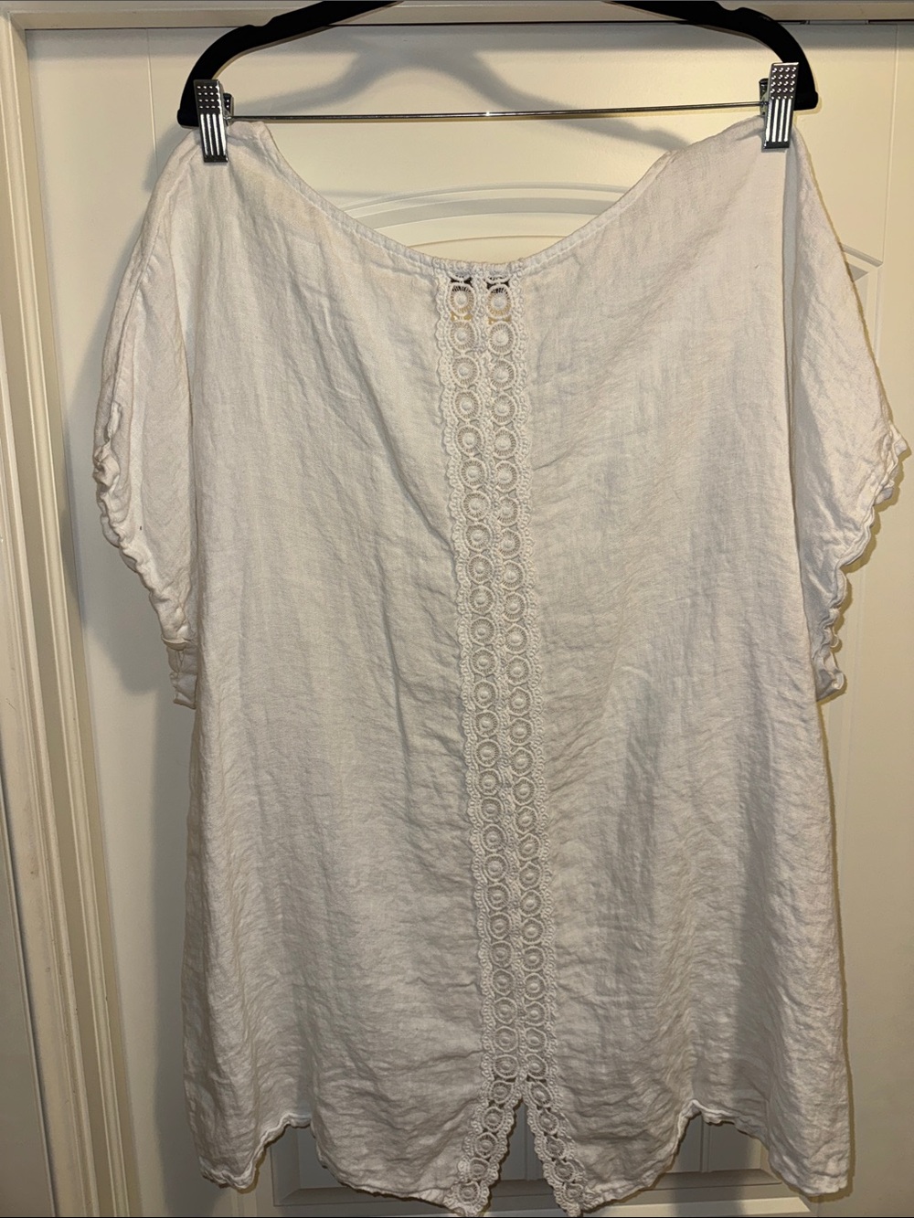 Terzo Millennio White Crochet Tunic Top